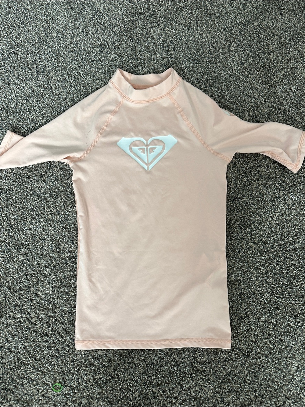 Roxy Girls' Light Pink Short-Sleeve Rashguard